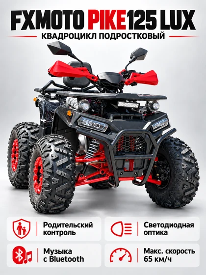 Чёрно-красный подростковый квадроцикл FXMOTO PIKE 125 LUX